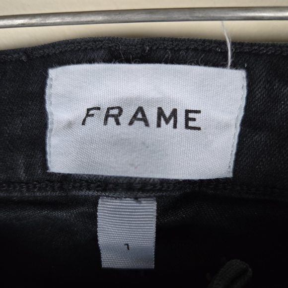 Frame Le One Flare Black Jeans Size 1 - Picture 2 of 5